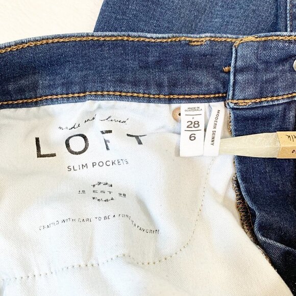 LOFT Modern Skinny stretch mid rise‎ denim stretch jeans - Size 28 / 6 - Picture 3 of 7